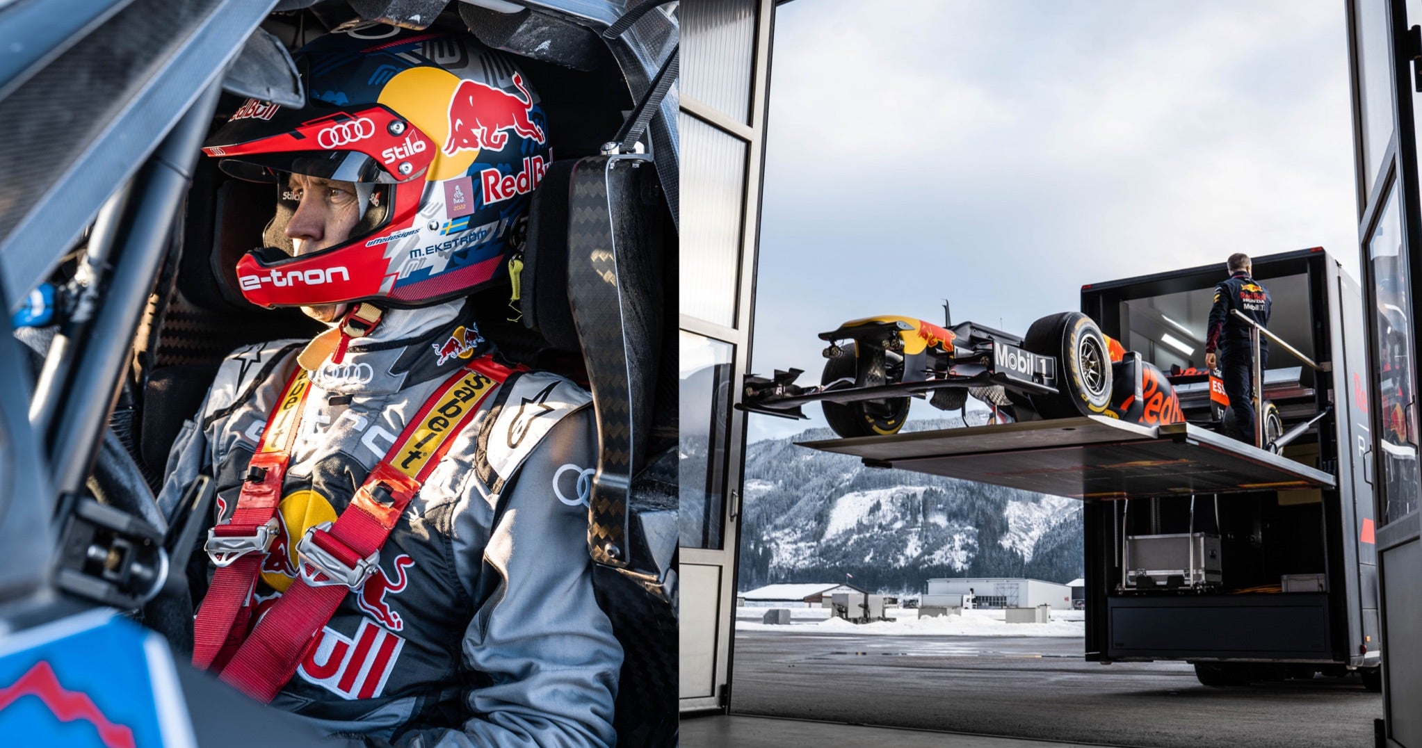 <span>(Left) Audi driver and Fia World Rallycross Champion Mattias Ekstr&ouml;m also participated in last year&rsquo;s festivities</span> <br/><span class="caption-sub"><em>Photo credit: Malte Dressel </em></span><br/><span>(Right) Red Bull Racing&rsquo;s classic RB8 arrives in Zell am See. The 2012 Renault-powered car was fitted with specially studded rally wheels for the occasion</span> <br/><span class="caption-sub"><em>Photo credit: Malte Dressel</em></span><br/>